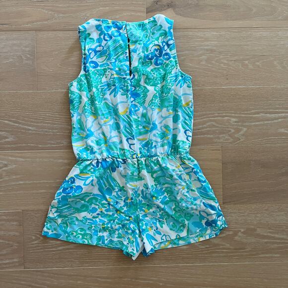 Lilly Pulitzer Tybee Sleeveless Shorts Romper Resort White In A Pinch - Picture 5 of 7